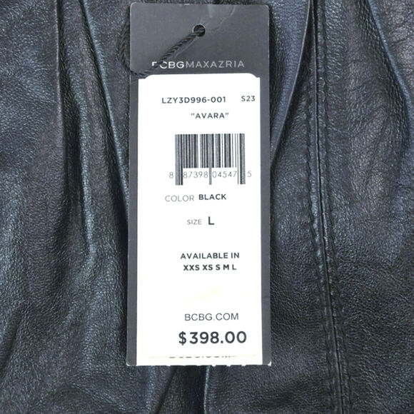 BCBGMaxAzria Women’s Leather Skirt Size Large Black Minimalist Luxe - Picture 15 of 15